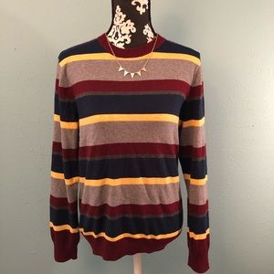 🌟 Cute autumnal colored striped sweater unisex